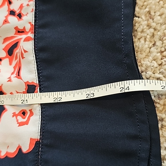 Tommy Hilfiger sz S/P blouse navy white coral - Picture 8 of 11